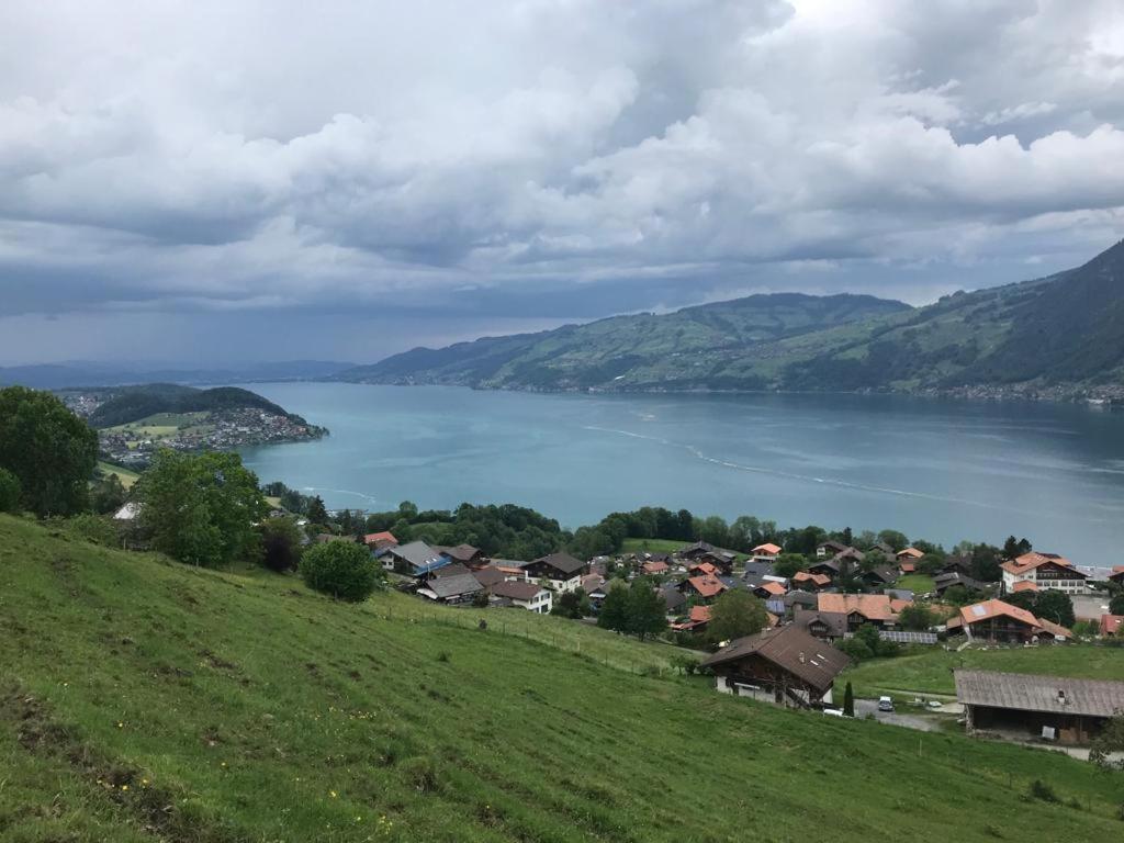 Moderne Unterkunft Mit Panoramablick Auf Thunersee Krattigen Exteriör bild